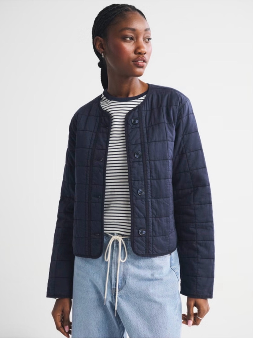 Abercrombie Quilted Navy Jacket